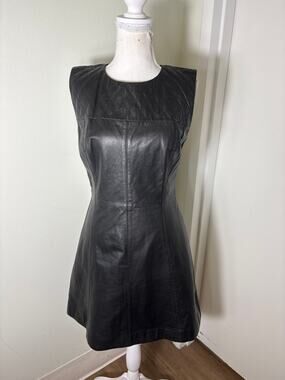 Miss Wu 100% Leather Mini Dress Sz 8